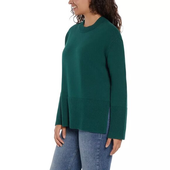 NWoT Gap Women's Crew Neck Side Slit Sweater Green Taupe Black Pink $80 11HL041 - Picture 6 of 7